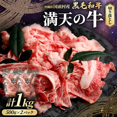 やんばるの自然が育んだ「黒毛和牛 経産牛」切り落とし 合計1kg(500g×2パック)