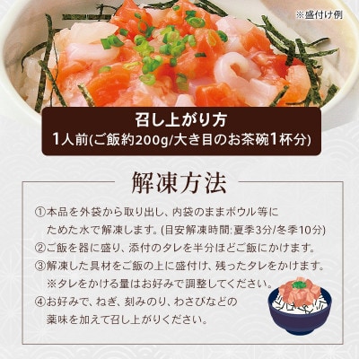 海鮮丼40g16パック 冷凍小分け サーモン イカ エビ 訳アリ[53720404]