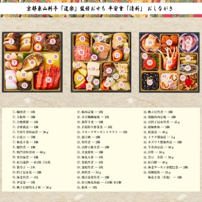 【京料理 道楽】6.5寸冷蔵おせち 平安祝重「清新」(約3～4人前)|京おせち 本格料亭おせち