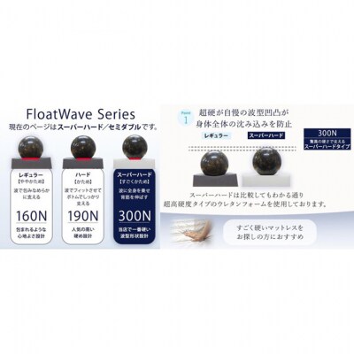 アキレス 健康サポートマットレス FloatWave スーパーハードタイプ SD[53820433]