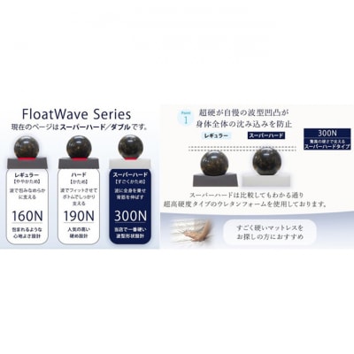アキレス 健康サポートマットレス FloatWave スーパーハードタイプ D [53820436]