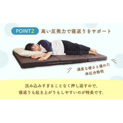 アキレス ぷちスリム セミシングル ブルー 厚さ8cm 高反発マットレス三つ折り[53820549]