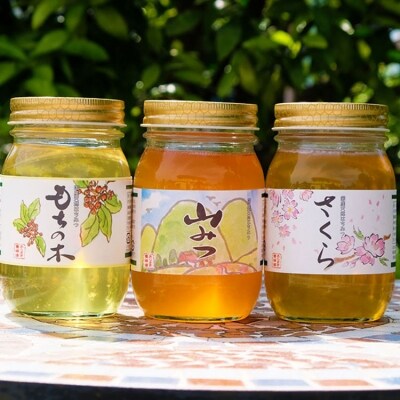 はちみつ 国産 天然 600g×3本セット さくら&もちのき&やまみつ[No5354-0295]