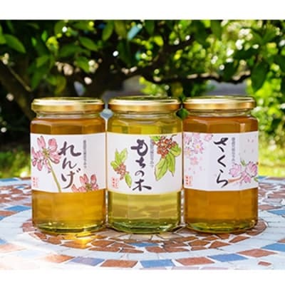 はちみつ 国産 天然 純はちみつ 370g×3種 アソート 花こよみセット[No5354-0316]