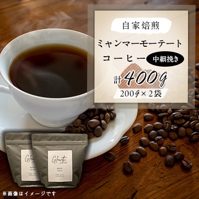 自家焙煎 ミャンマーモーテート コーヒー 400g(中細挽き)