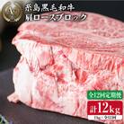 【全12回定期便】 A4ランク 黒毛和牛 肩ロース 肉ブロック 1kg×12回[ACA150]