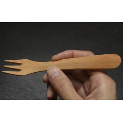 《ベビー用3本セット》　ベビースプーン&ベビーフォーク【素材:梨の木】対象年齢1歳～3歳