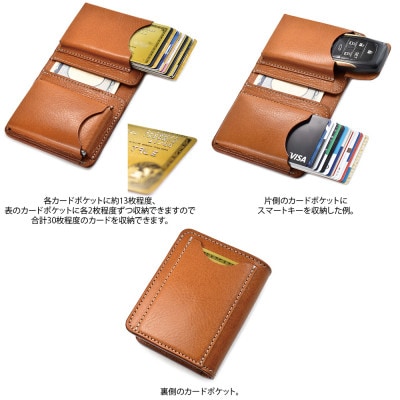 VanNuys カードが30枚程度入る小さい財布 (ビンテージキャメル)