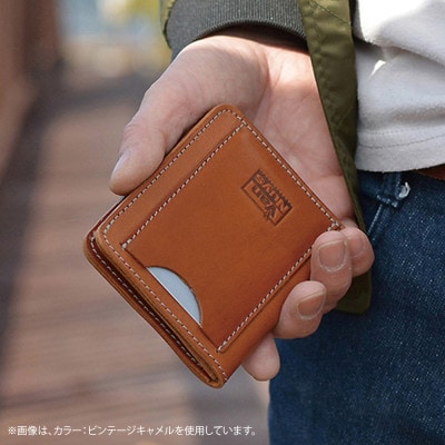 VanNuys マネークリップ機能付き胸ポケットにも入るコンパクトウォレット(ビンテージブラック)