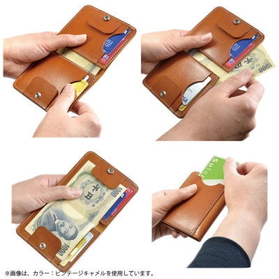 VanNuys キャッシュレス時代の胸ポケットに入る多機能薄型コンパクトウォレット(ブラック)