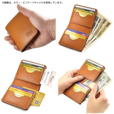 VanNuys 紙幣とカードのコンパクト折り畳みウォレット(ビンテージブラック)
