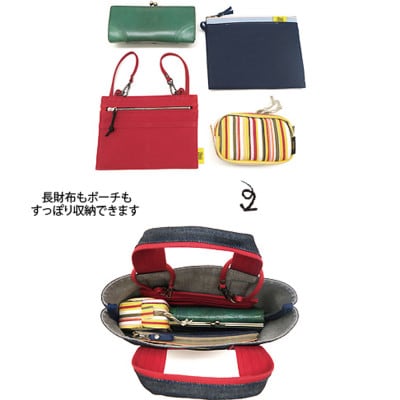 VanNuys スタッフオーダートート/Akiモデル(デニム×レッド)