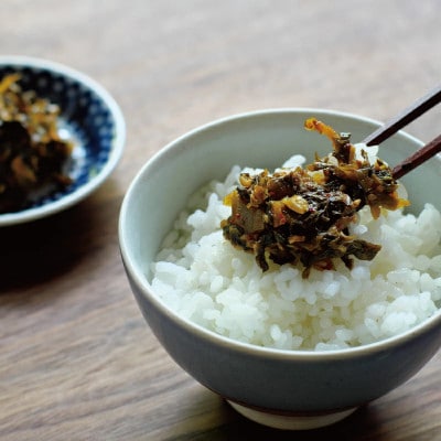絶品高菜4種セット (ゆず山椒味、しょうゆ味、高菜キムチ、高菜チャーハンの素) 【kms010】
