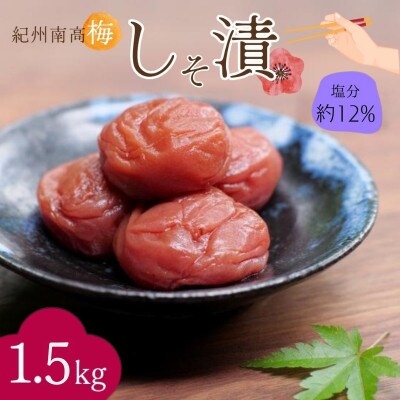 紀州南高梅 しそ漬(塩分約12%)1.5kg(500g×3) 【nkn024-2】