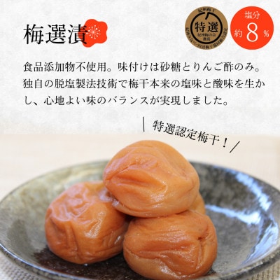 紀州南高梅 梅選漬 (塩分約8%)1.2kg【kmr012-1】