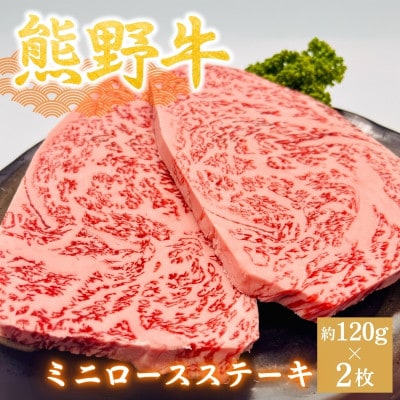 【熊野牛】ミニロースステーキ　約120g×2枚【hcy012】