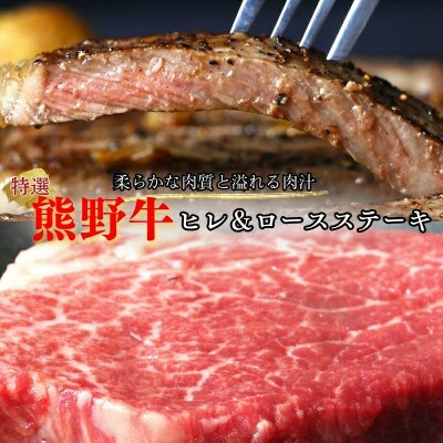 特選　和歌山県産熊野牛ヒレ&ロースステーキセット【sks011】