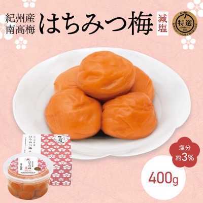 紀州産南高梅 はちみつ梅 減塩(塩分3%)400g【nkt013-1】