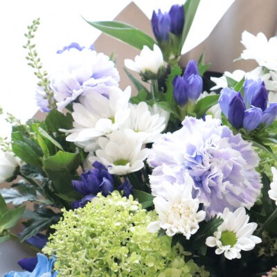 季節のお花で束ねた仏花【花瓶用】/Lサイズ