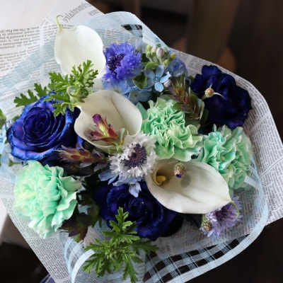 【毎月定期便】季節のお花で束ねたブーケ【花瓶用】/Mサイズ全12回