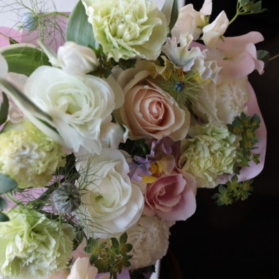 【毎月定期便】季節のお花で束ねたブーケ【花瓶用】/Lサイズ全6回