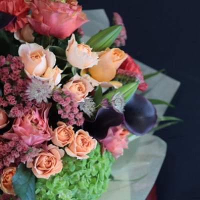 【毎月定期便】季節のお花で束ねたブーケ【花瓶用】/Lサイズ全6回