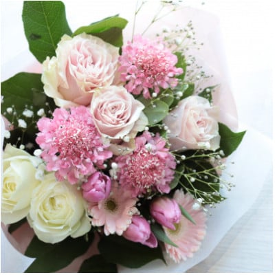【毎月定期便】季節のお花で束ねたブーケ【花瓶用】/Sサイズ全6回