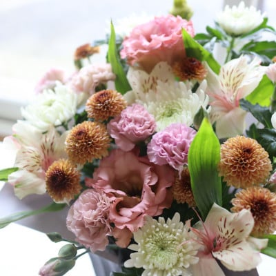 【毎月定期便】【さとふる限定】仏花アレンジメントL/Xサイズ!～花瓶不要!そのまま飾れます全6回
