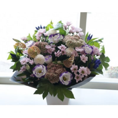 【毎月定期便】仏花アレンジメント/Mサイズ～花瓶不要!届いてそのまま飾れます全6回