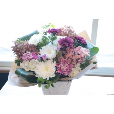 【毎月定期便】仏花アレンジメント/Sサイズ～花瓶不要!届いてそのまま飾れます全12回