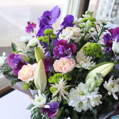 【毎月定期便】【さとふる限定】季節のお花で束ねた仏花【花瓶用】/LLサイズ全6回