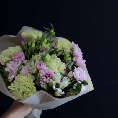 【毎月定期便】季節のお花で束ねた仏花【花瓶用】/ミニサイズ全6回