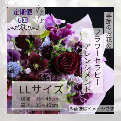 【毎月定期便】癒しのフラワーセラピーアレンジメント/LLサイズ全6回