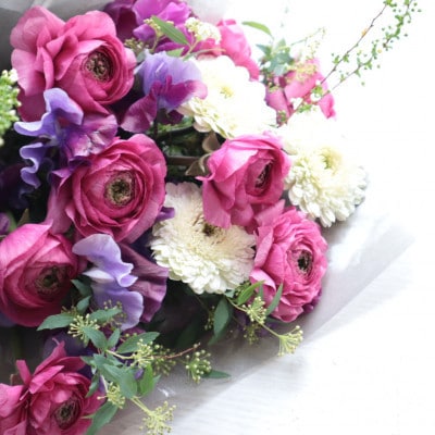 【2週間毎定期便】癒しのフラワーセラピーブーケ【花瓶用】/Lサイズ全24回