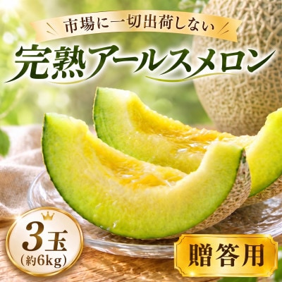 アールスメロン 3玉 完熟メロン 大玉 茨城県 kek003