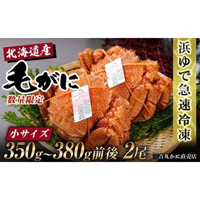 北海道産ボイル毛ガニ 350g～380g前後×2尾 冷凍