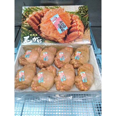 北海道産ボイル毛ガニ 約4kg(480g～520g前後×8尾)×1箱 冷凍発送