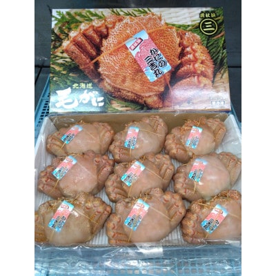 北海道産ボイル毛ガニ 約4kg(420g～460g前後×9尾)×1箱 冷凍発送