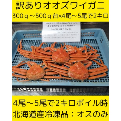 訳ありオオズワイガニ　4尾から5尾入で2kg　冷凍便