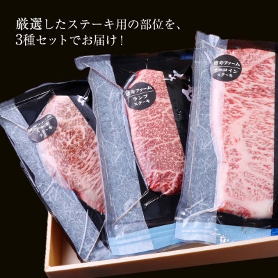 白老産白老牛厳選ステーキ3種セット　各200g　特製ステーキソース付き