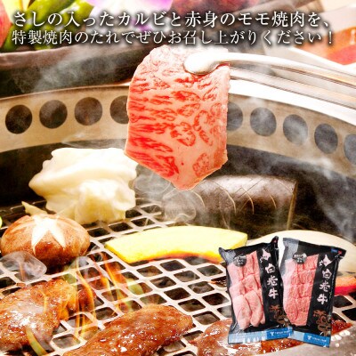 白老産白老牛焼肉(カルビ&もも)セット　各200g　特製焼肉のたれ付き