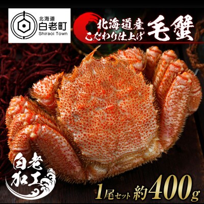 毛蟹 ボイル済み 冷凍 1尾セット 約400g BM057