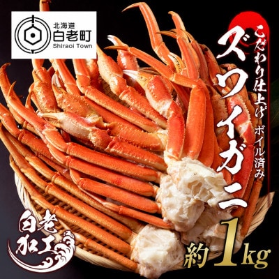 訳あり 本ズワイ蟹脚 ボイル冷凍 1kg(3～9肩前後)