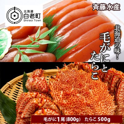 北海道の味!毛がにとたらこのセット<斉藤水産> AM037