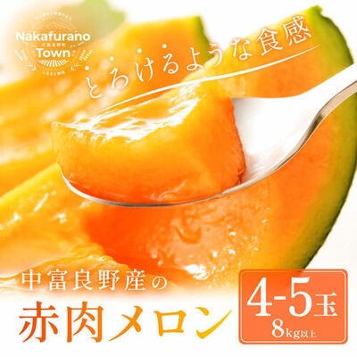 AB-004【2025年発送】中富良野　赤肉メロン 4～5玉(8kg以上)