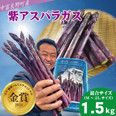 BF-018【2025年発送】【中富良野町寺坂農園】紫アスパラガス(1.5kg)