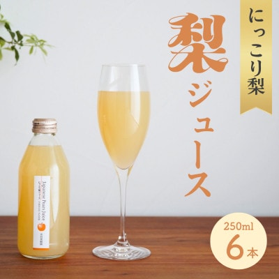ストレート果汁100%!にっこり梨ジュース(250ml×6本セット)◆ミニボトル◆1箱