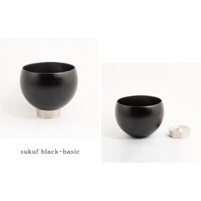 【手作り漆器】 湯呑み sukuf black ペア セット [53930099]