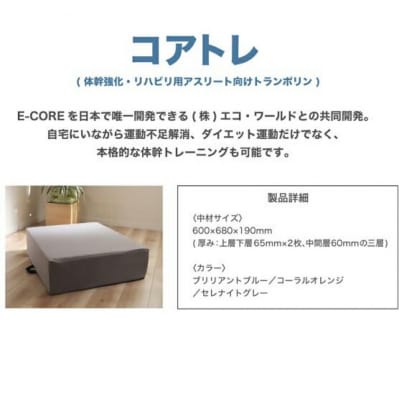 「コアトレ」 体幹強化 リハビリ ダイエット用 トランポリン　ブリリアントブルー