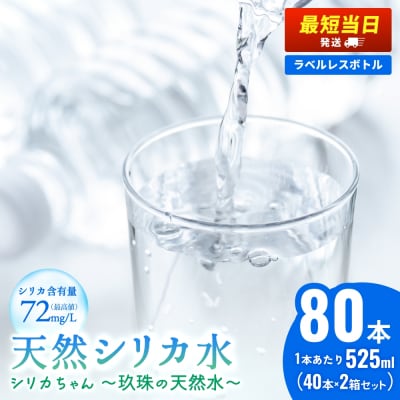 【最短当日発送】シリカ天然水 525ml ×80本(40本 ×2箱)シリカちゃん 500 +25ml